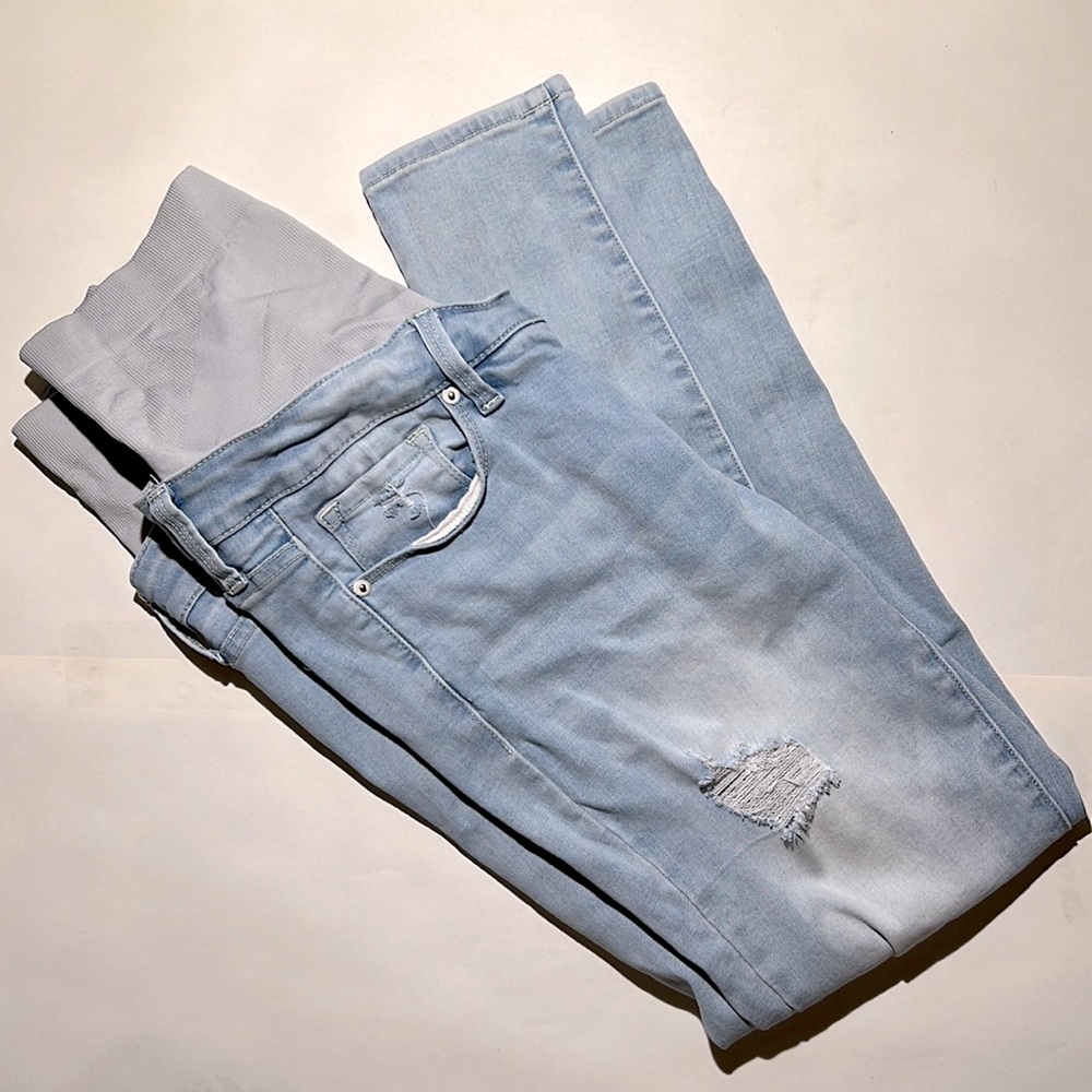BLANQI Light Wash Blue Maternity Jeans